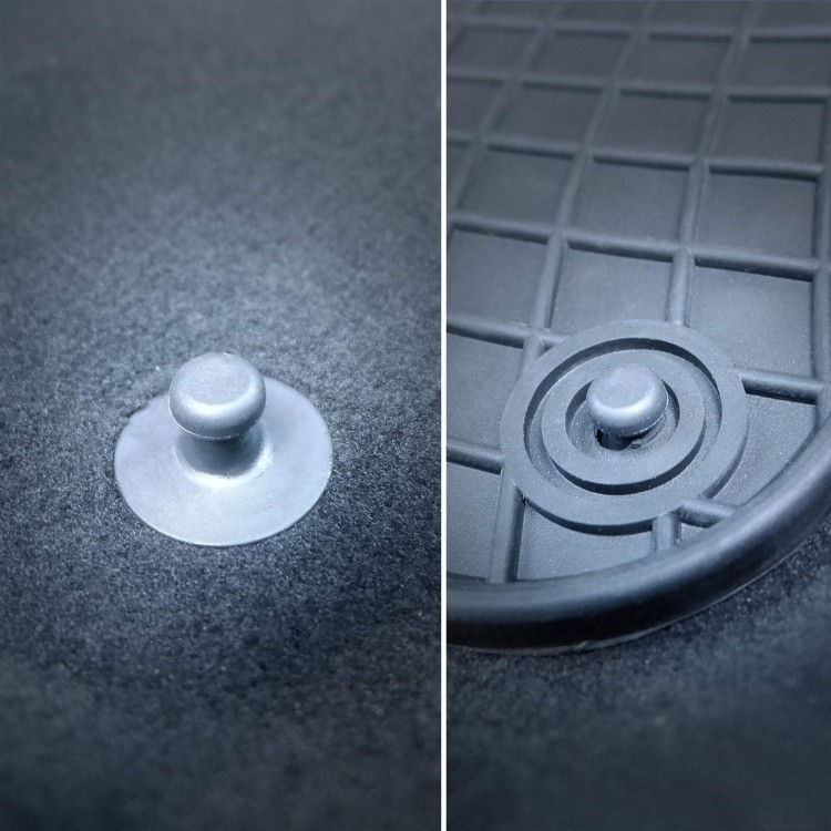 Komplet dywaników gumowych El Toro do Opel Zafira II B (5 siedzeń) 2005-2014 - mocowania